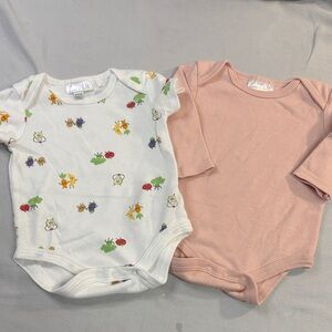 Tres Beau & Belle - 3-6M Adorable Kids One Pieces Set - White and Pink